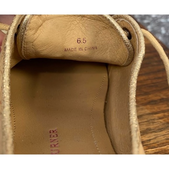 Elaine Turner Cork Lace Up Sneakers Brown/Metallic Casual Preppy Women's 6.5 - Picture 10 of 10